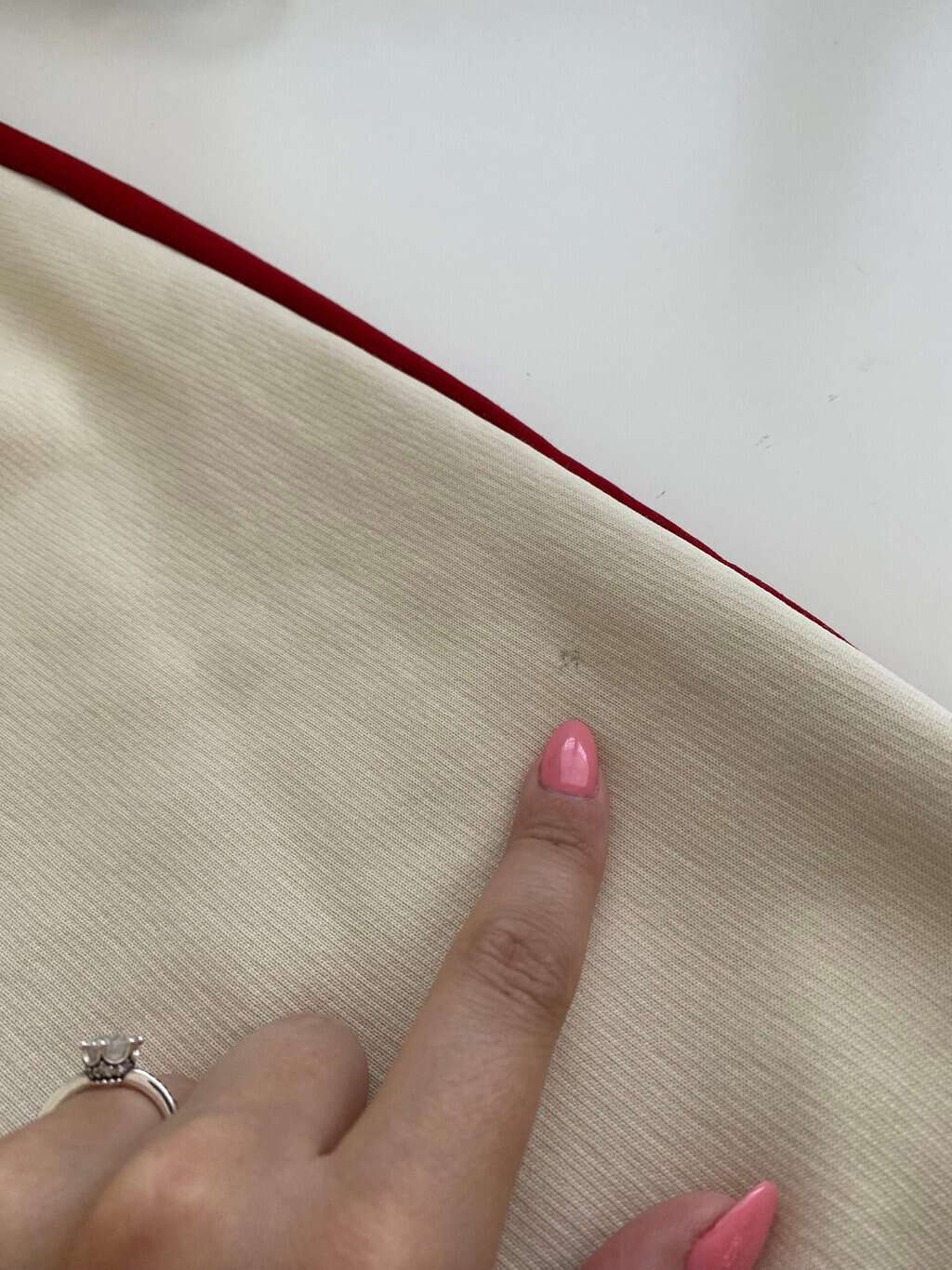 90s vintage Fred Perry track jacket in cream and red - L - Image 5