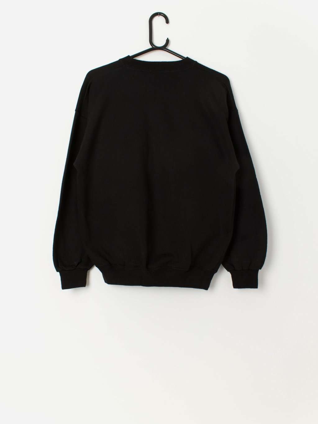 90s vintage deer embroidered sweatshirt in black - Large - Image 3