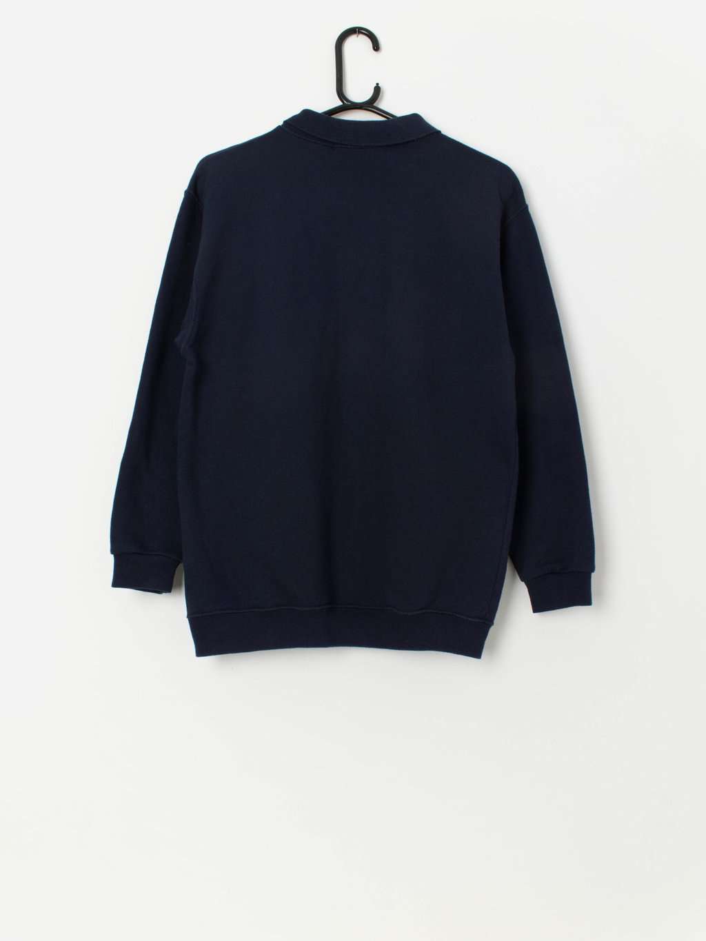 Vintage autumn collared sweatshirt with embroidered love hearts and leaves - Small - Image 3