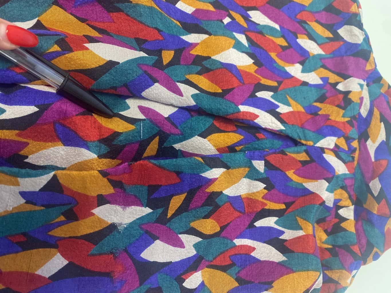 80s vintage handmade silk cropped jacket with bright pattern - Small - Image 5