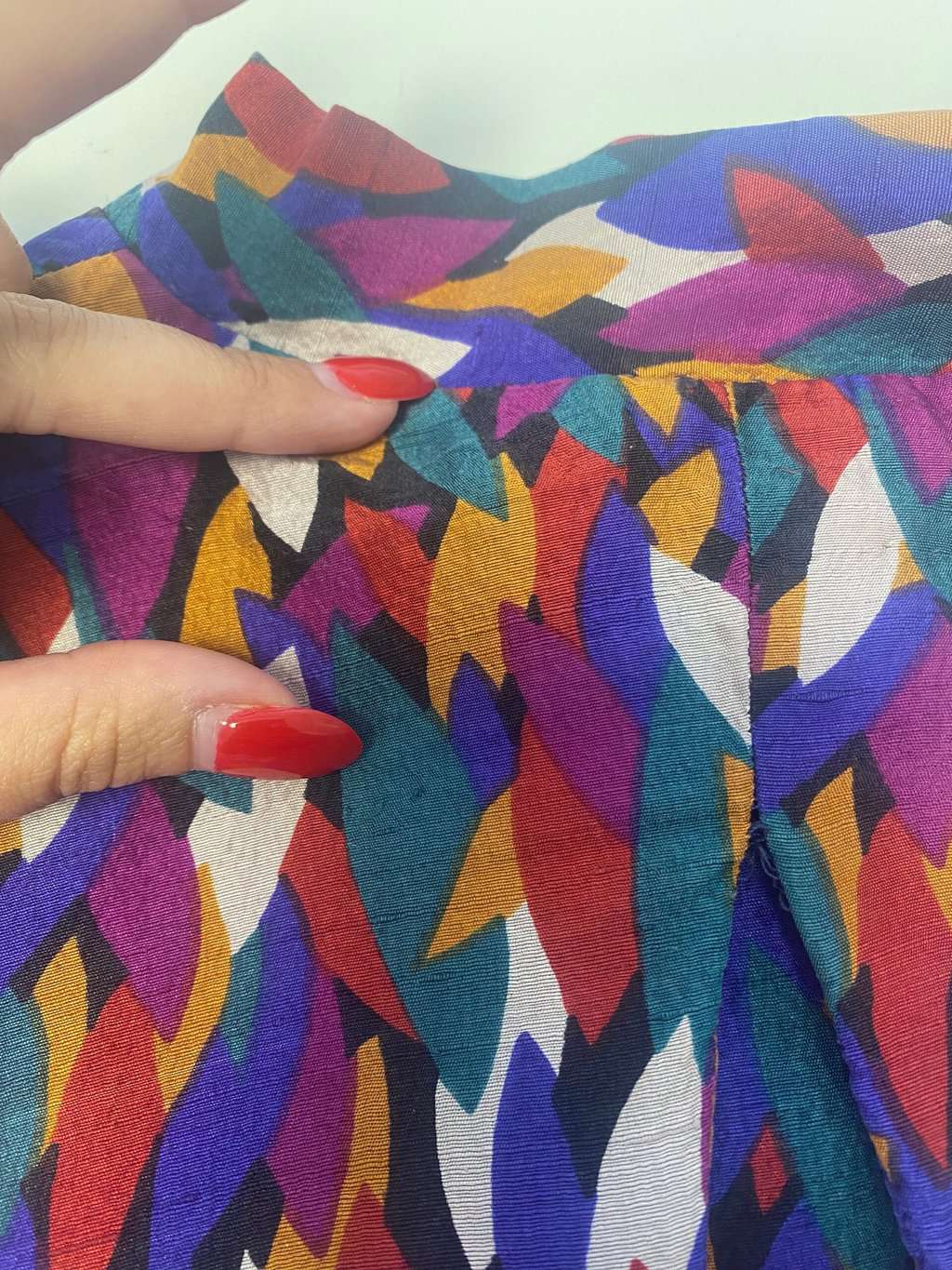 80s vintage handmade silk cropped jacket with bright pattern - Small - Image 6