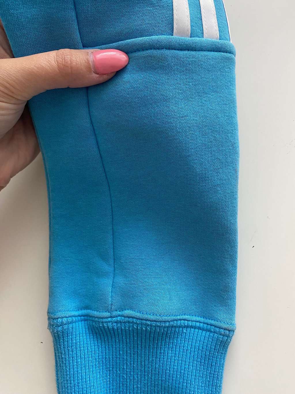 Vintage Y2K Adidas track jacket in sky blue and white - XS / Small - Image 7