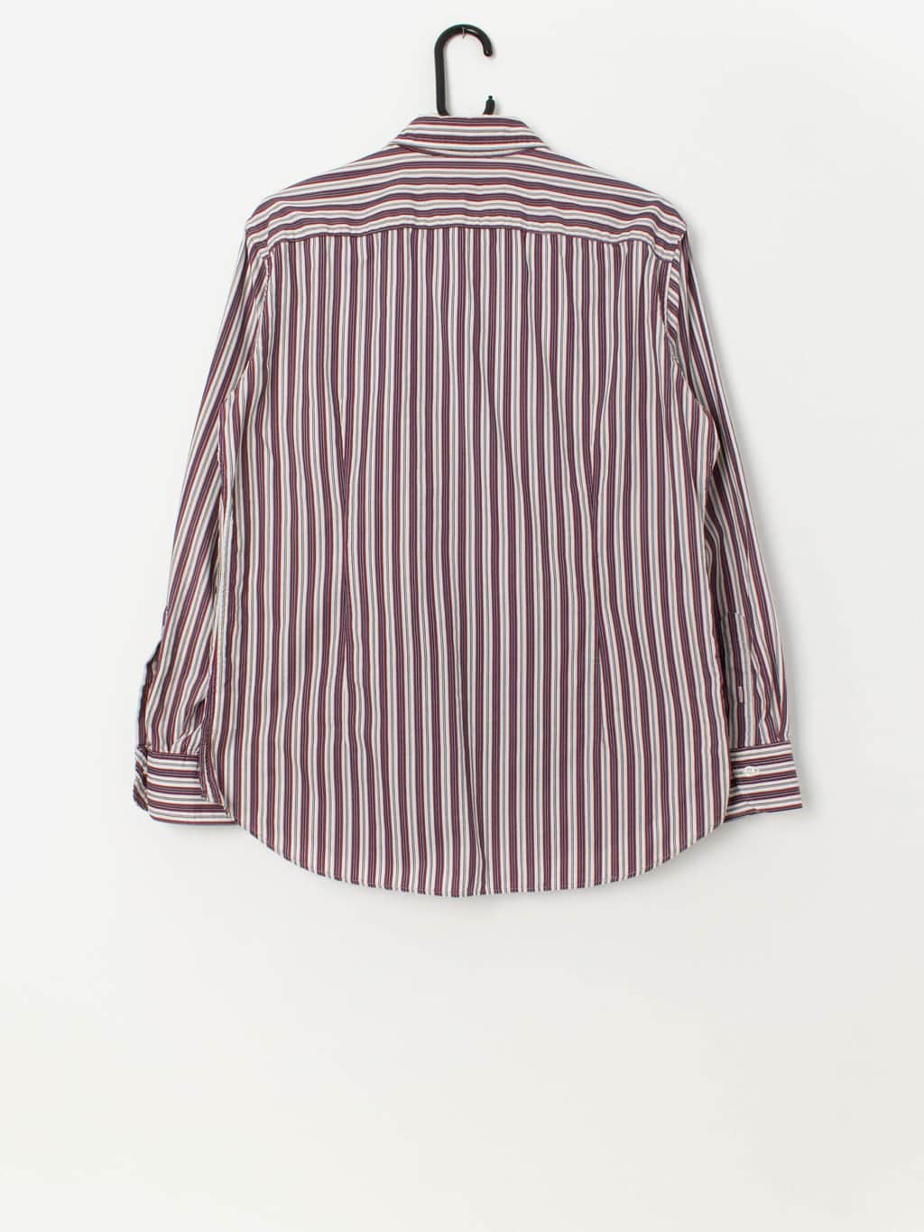 Vintage corduroy striped shirt in white, red and purple - Medium - Image 3