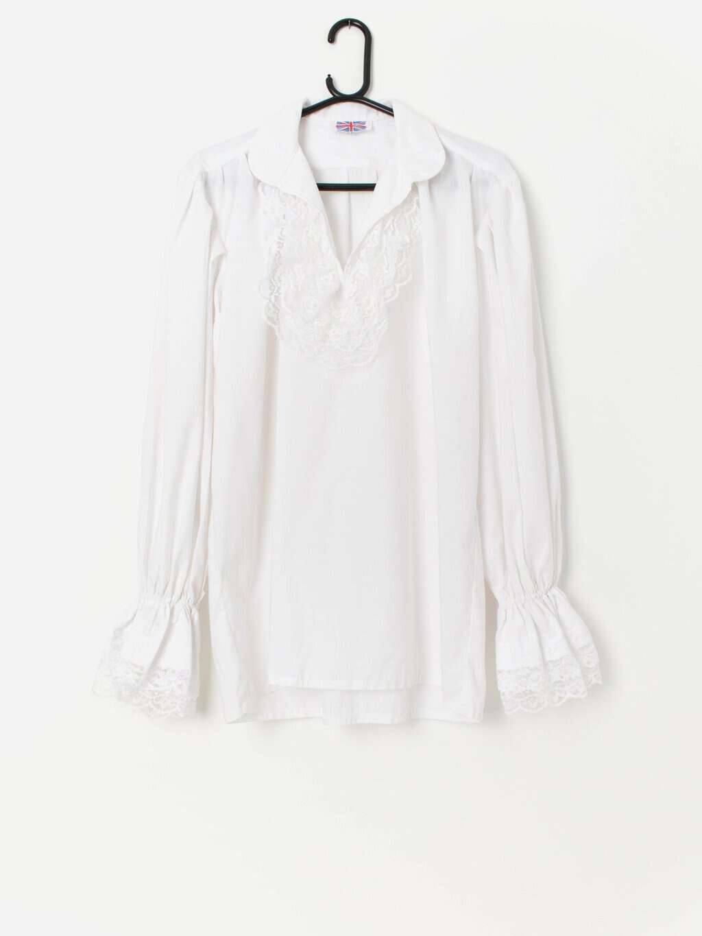 Vintage new romantics ruffle lace detail shirt - Large