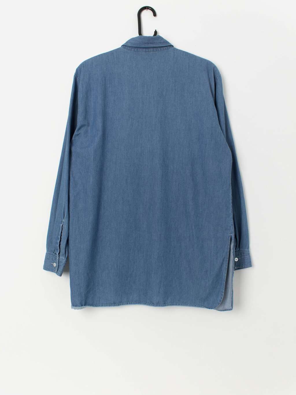 Vintage Christmas embroidered denim shirt with cute skiing teddy bears - Large - Image 3