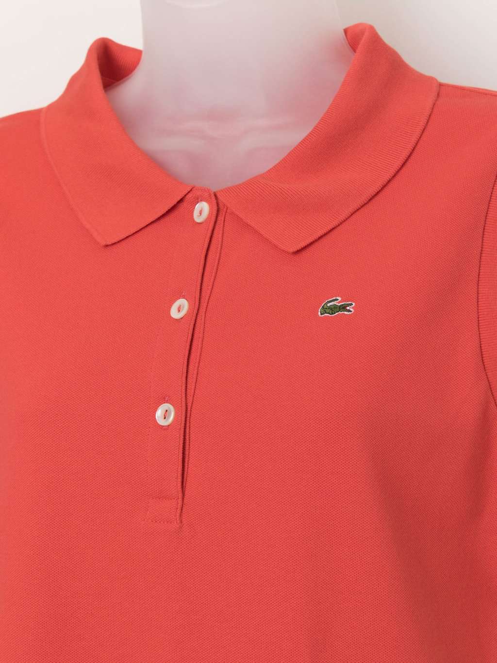 Vintage Lacoste long sleeveless polo in coral - Medium - Image 2