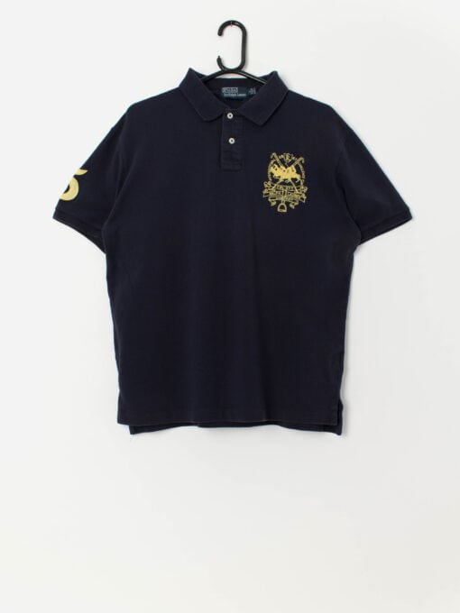 Vintage Polo by Ralph Lauren navy polo with 1967 International Challenge PRL-NYC logo - Large