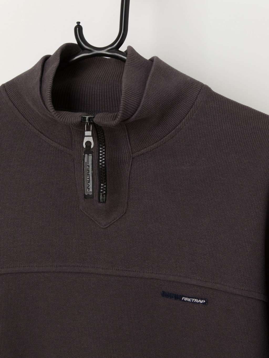 Vintage Firetrap quarter zip sweatshirt in navy grey - Small / Medium - Image 2