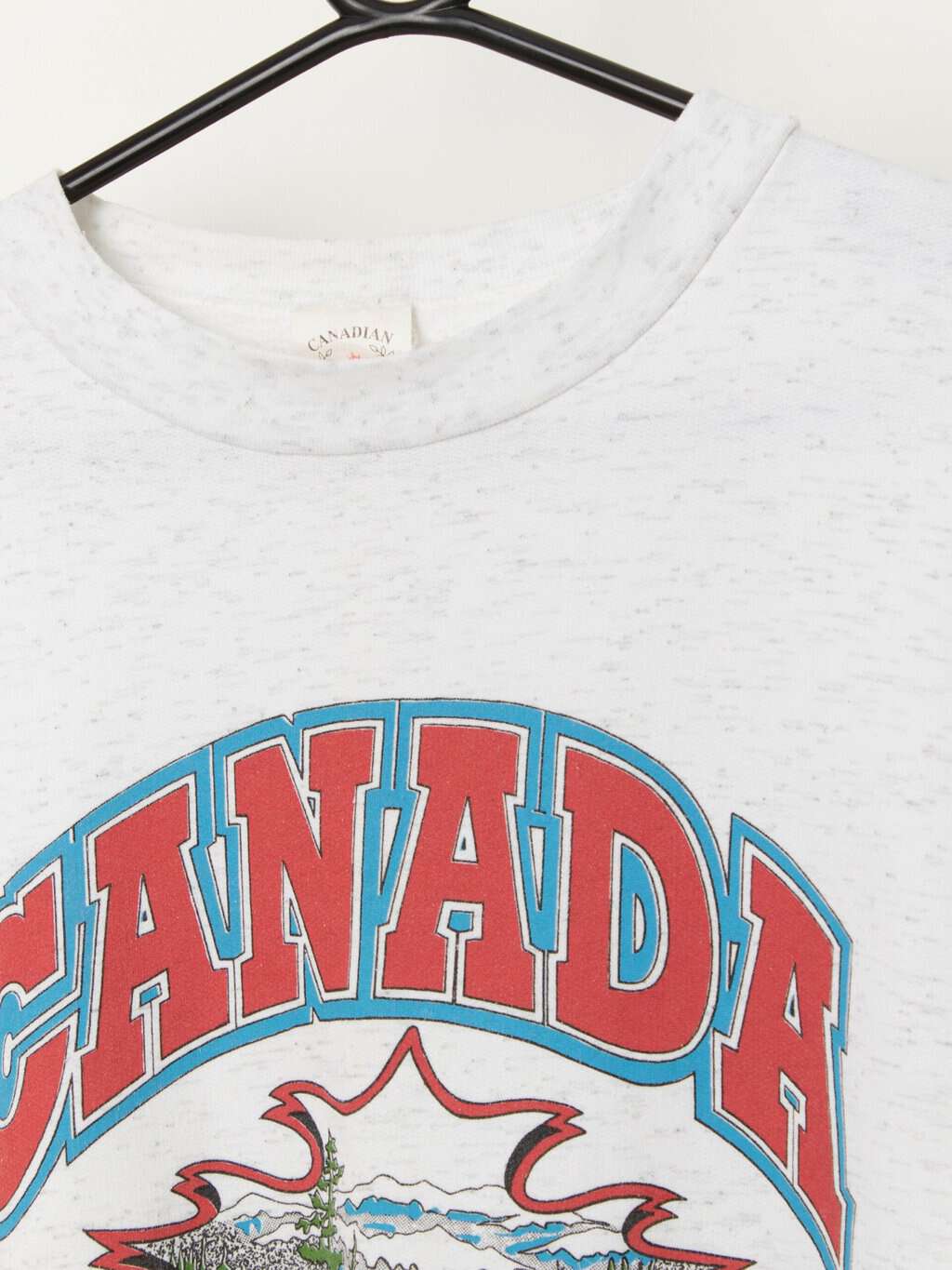 80s vintage Canadian Heritage outdoors sweatshirt in white marl - Large - Image 2