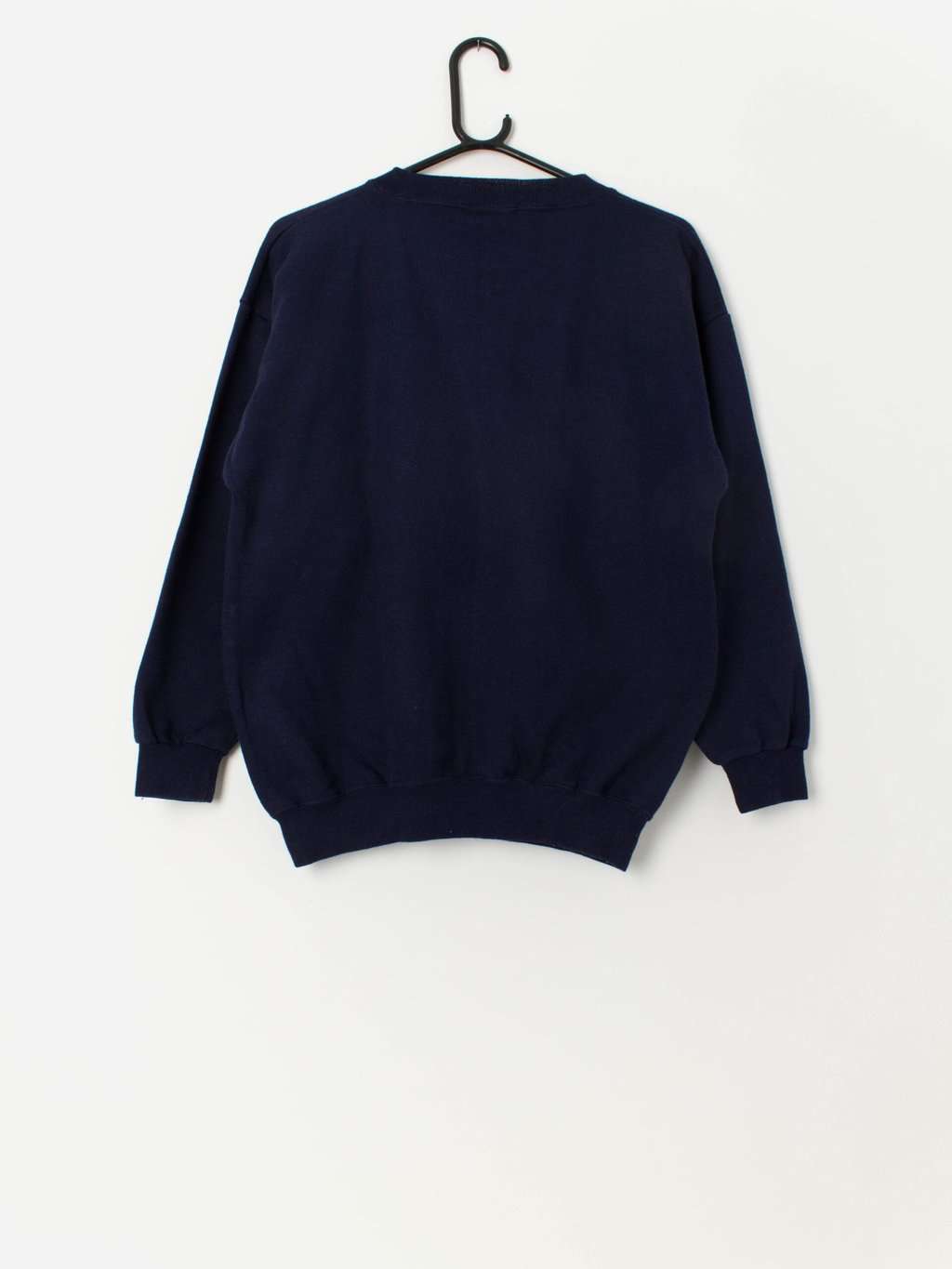 90s vintage horse embroidered navy sweatshirt - Medium - Image 3