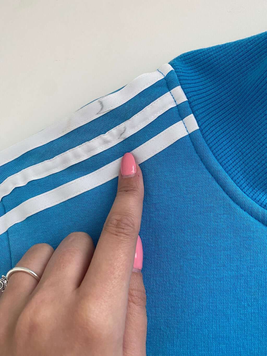 Vintage Y2K Adidas track jacket in sky blue and white - XS / Small - Image 5