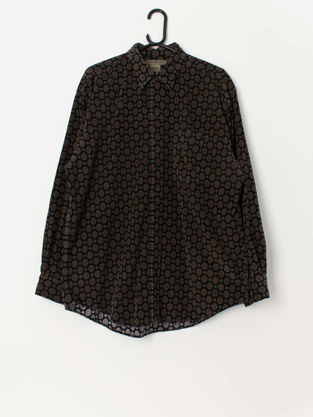 Vintage Calvin Klein Sport patterned fine cord shirt - L