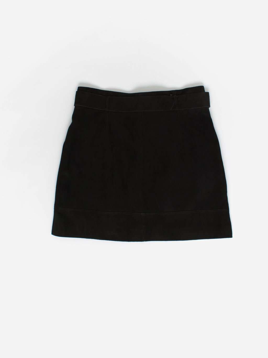 Black suede skirt with matching belt - Large - Image 4