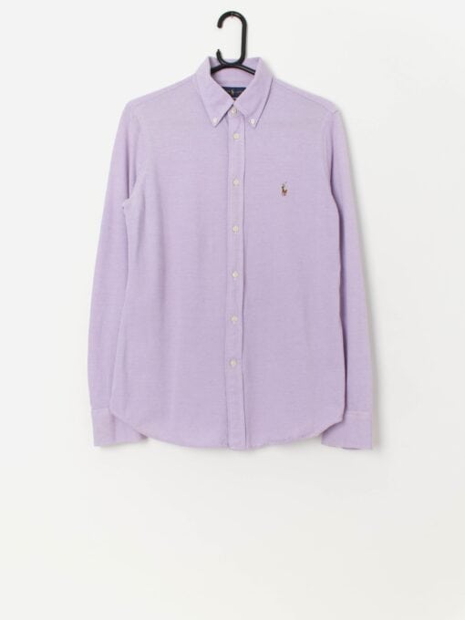 Ralph Lauren Knit Oxford button down shirt in lilac with long sleeves - Medium