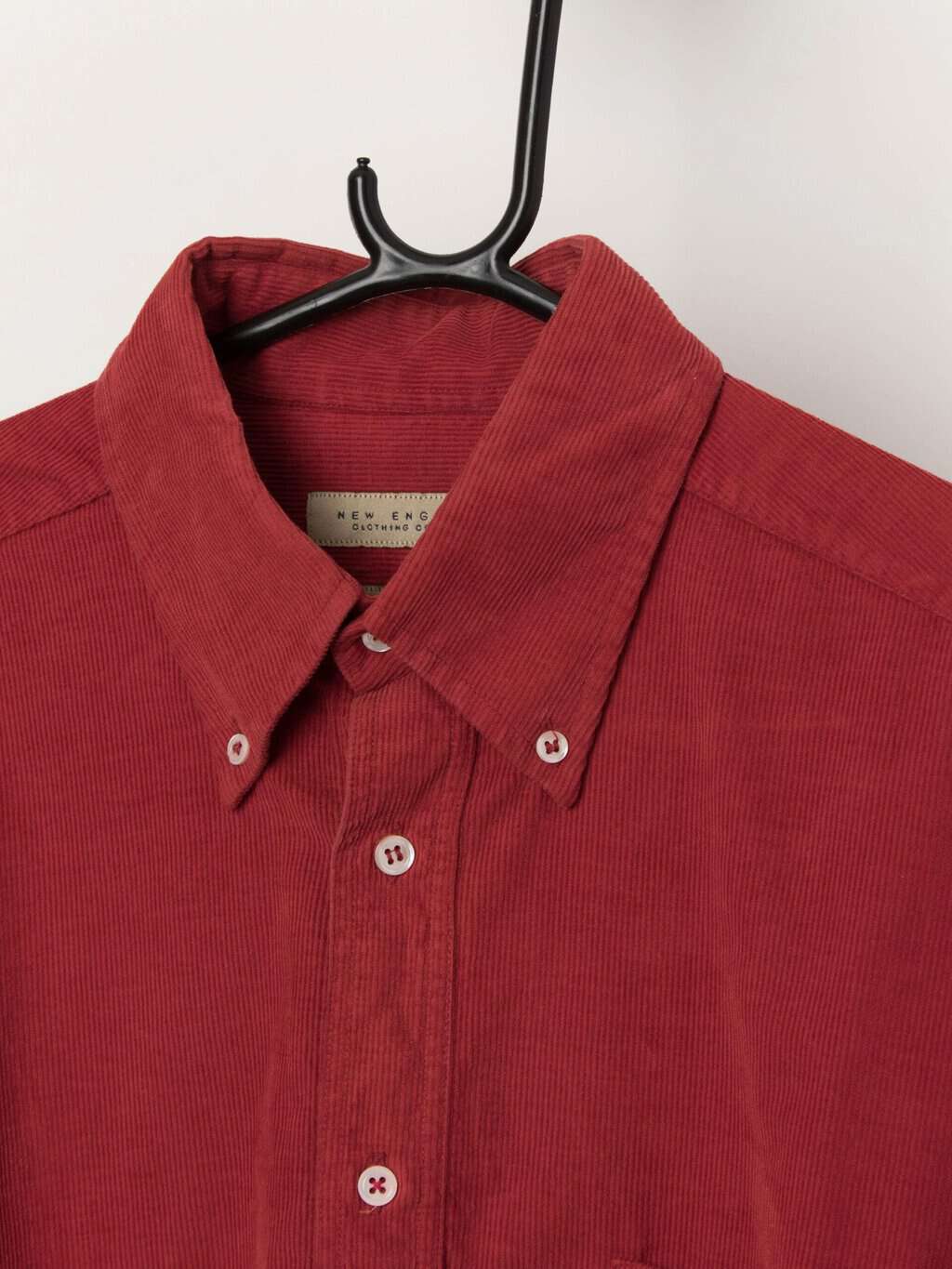 Vintage red corduroy shirt with button down collar - M/L - Image 2