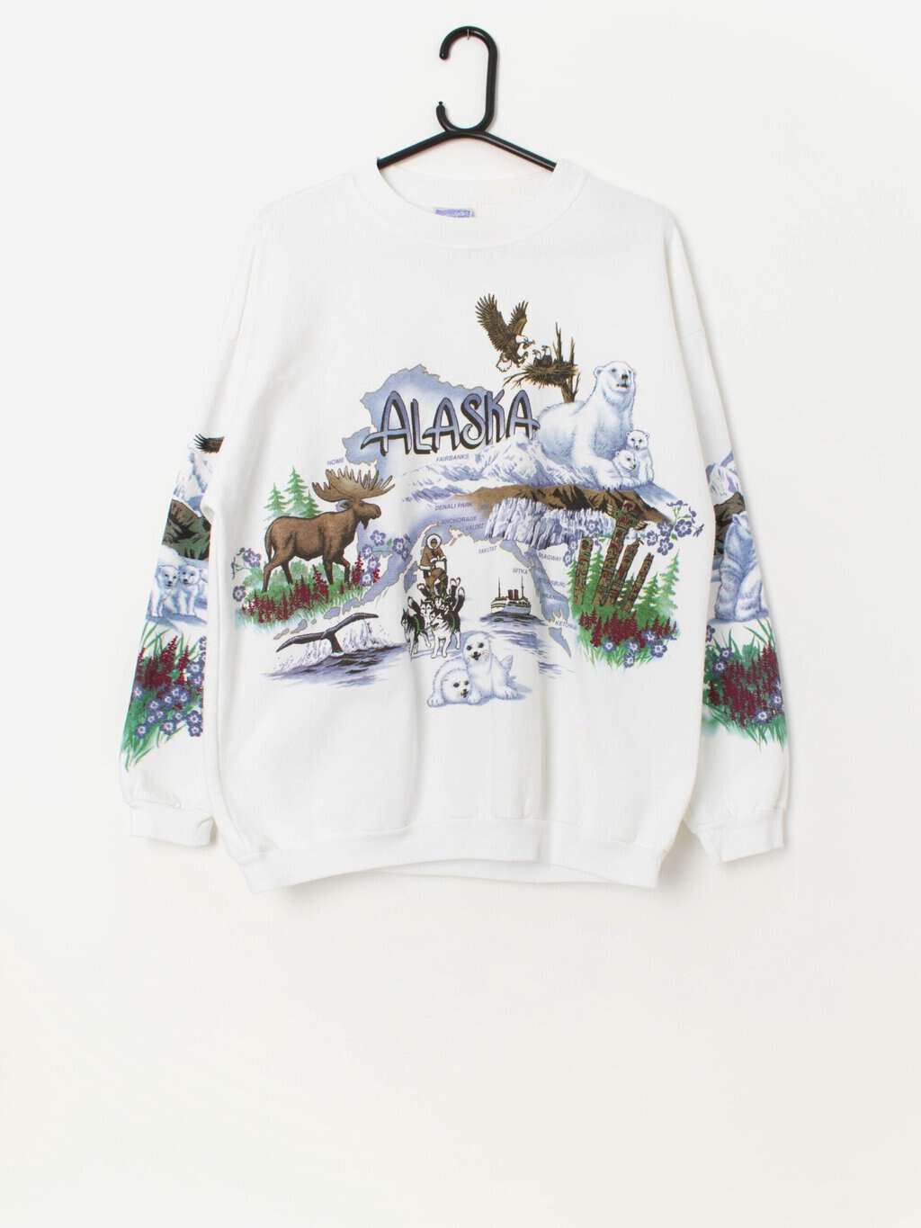 Epic vintage Alaska graphic sweatshirt in white - Large