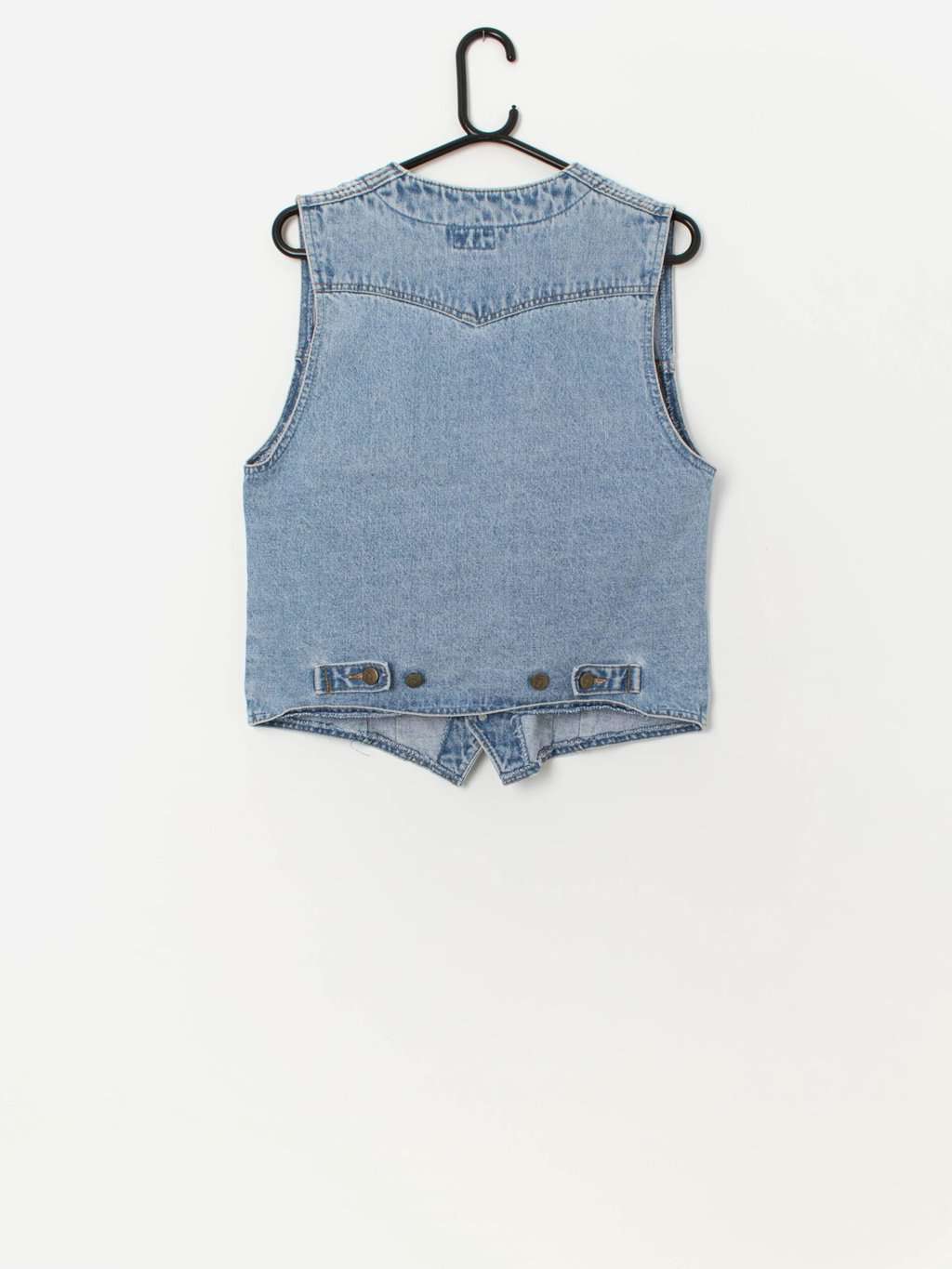 Vintage Lee Riders denim vest in stonewashed blue - S/M - Image 3
