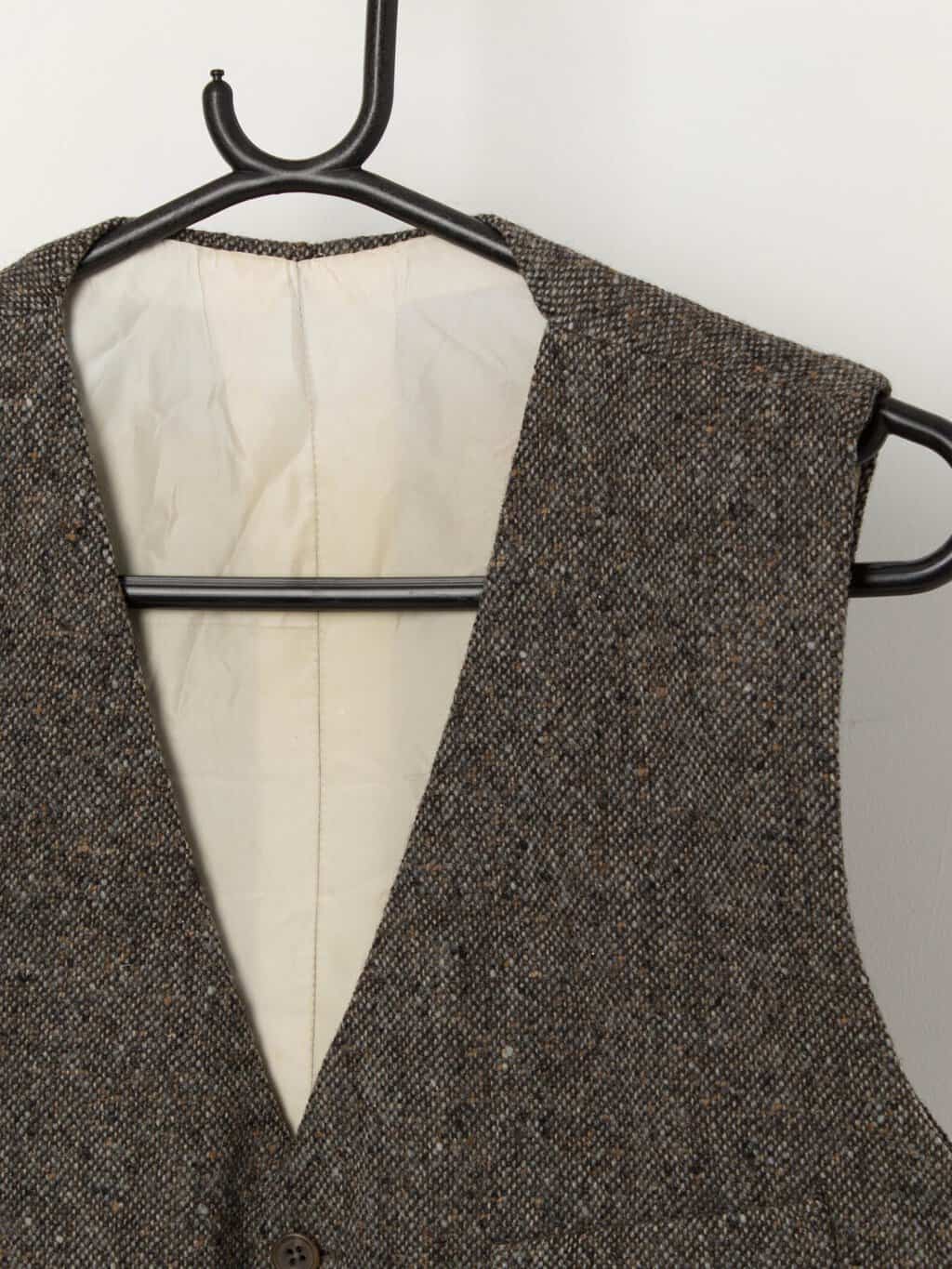 Men's vintage wool waistcoat with pockets - Medium - Image 2