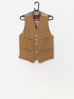 Vintage Dunn & Co wool waistcoat in mustard yellow - Small