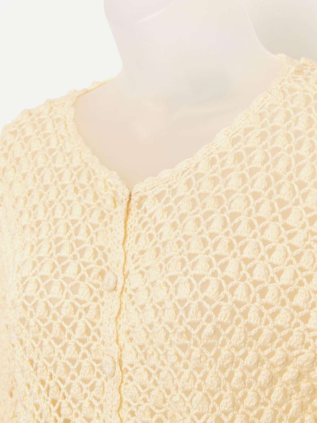Y2K vintage Monsoon crochet cardigan in cream - Small - Image 2