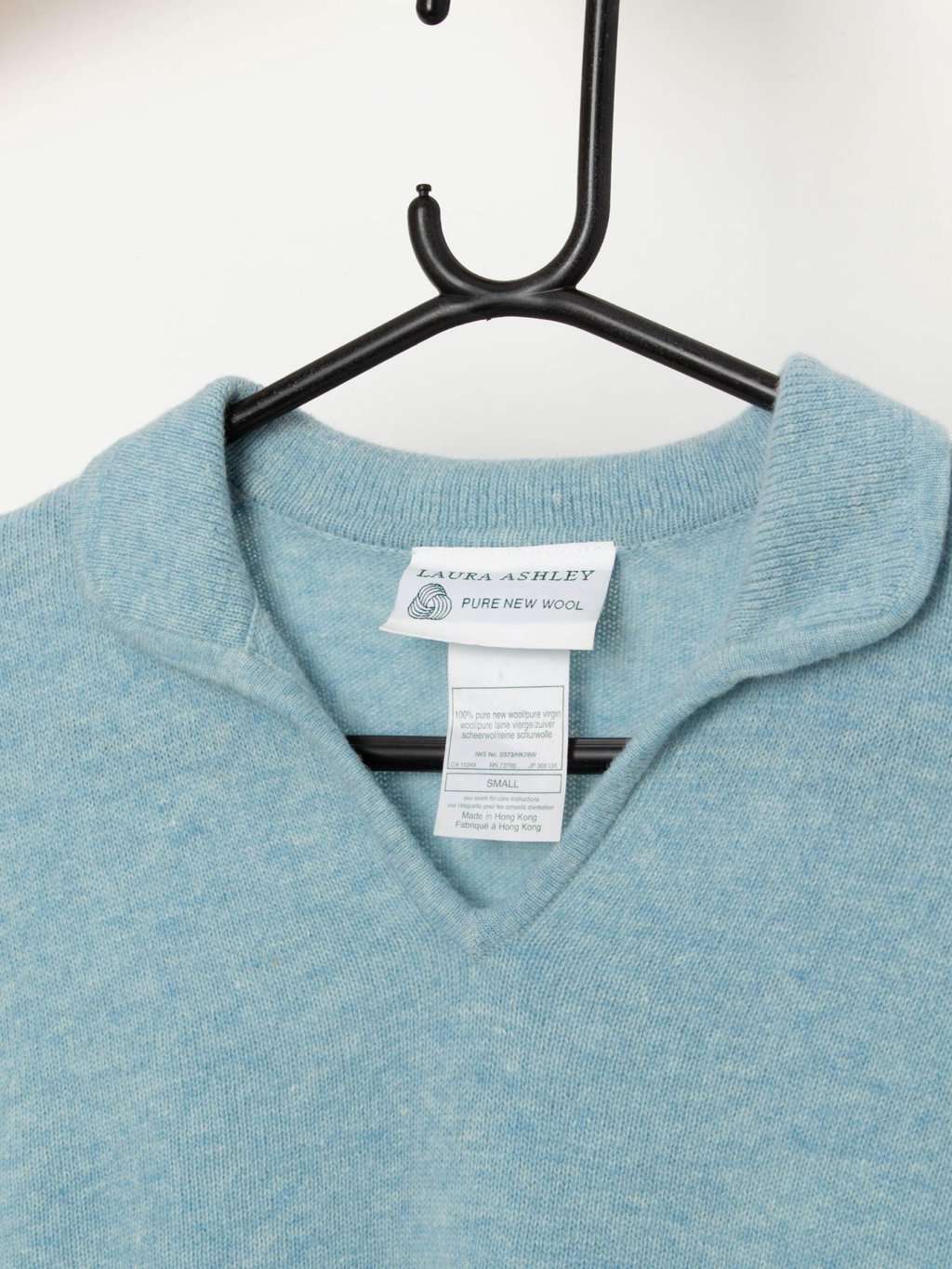 90s vintage Laura Ashley blue wool sweater - Small - Image 3