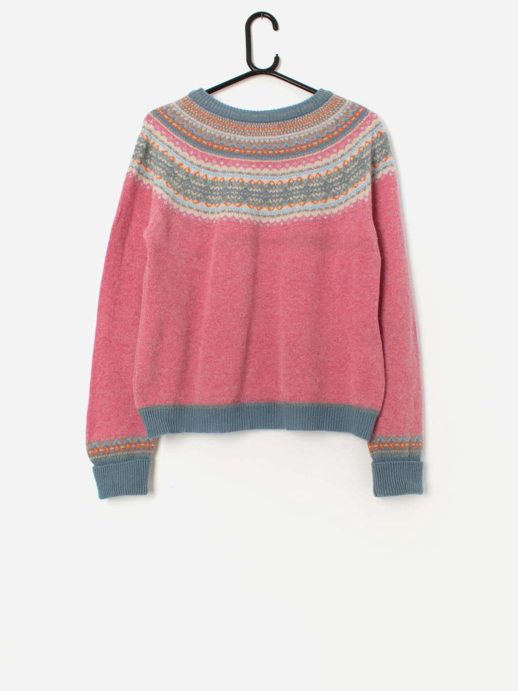 Eribé Alpine Fair Isle pink wool sweater - Medium - Image 3