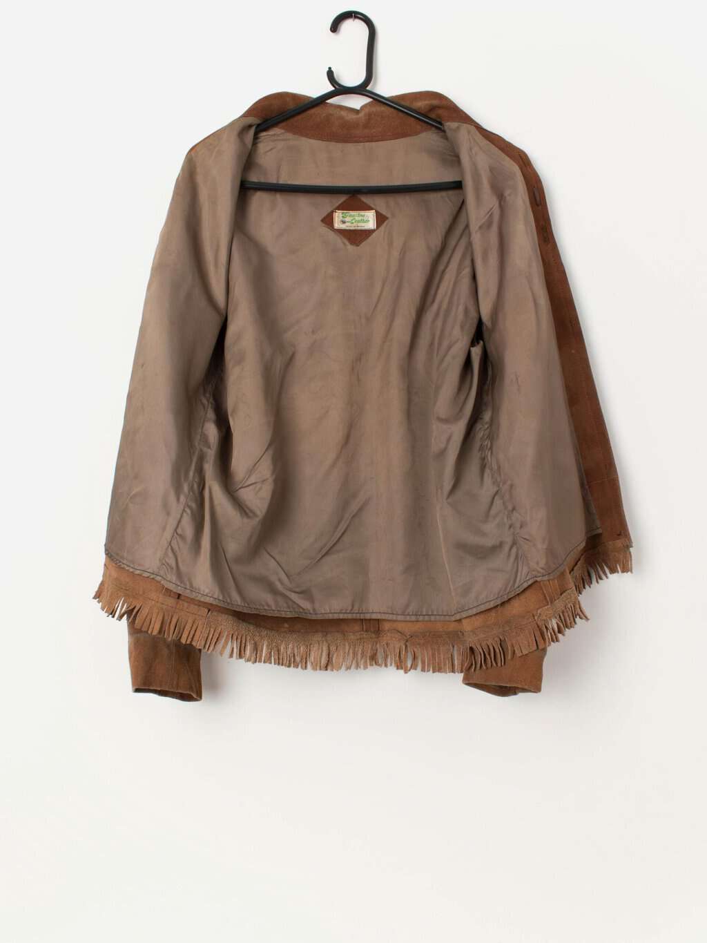 Men's 70s vintage suede fringed jacket in brown, made in Mexico - Medium - Image 3