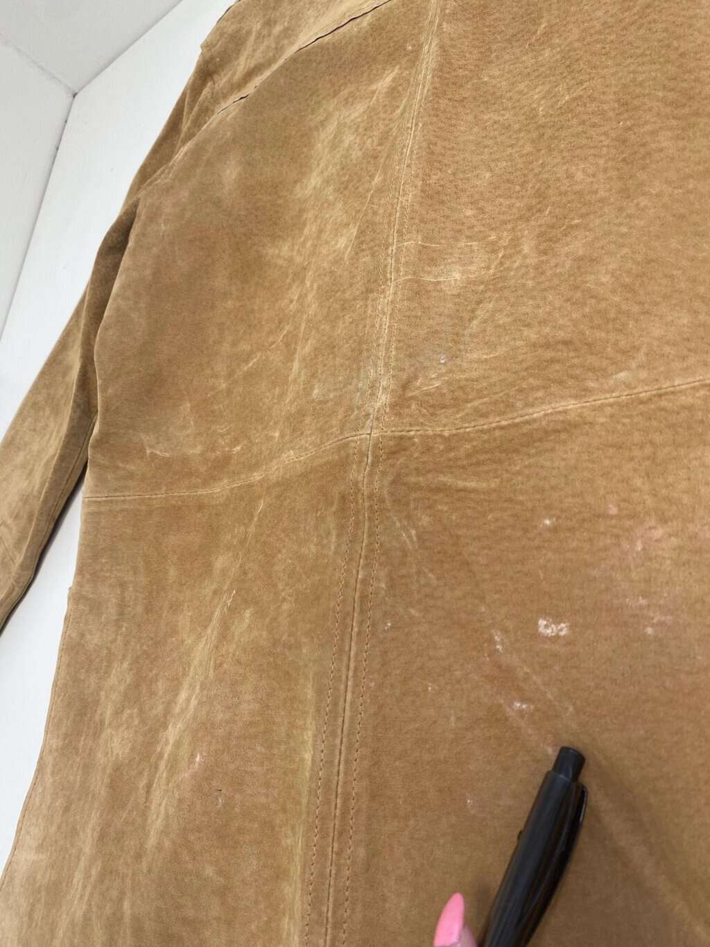 Vintage 70s style suede tunic top with lace up front - M - Image 5