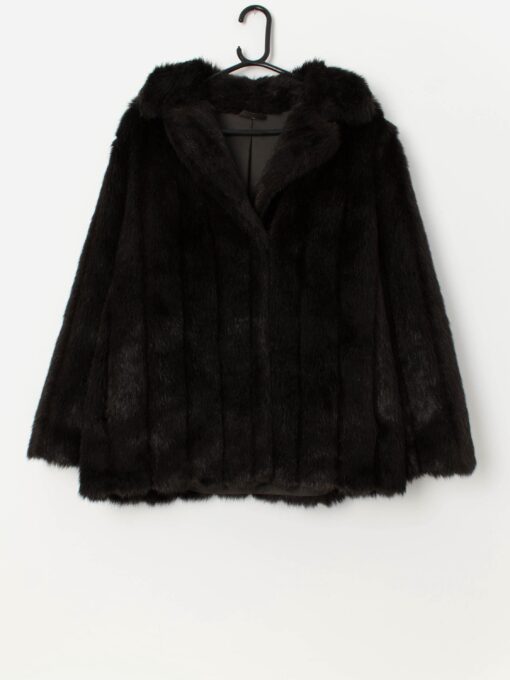 Vintage faux fur jacket in dark brown - Medium