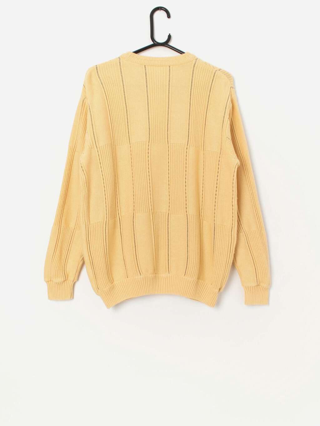 80s vintage sweater in yellow with unique pattern - M/L - Image 3