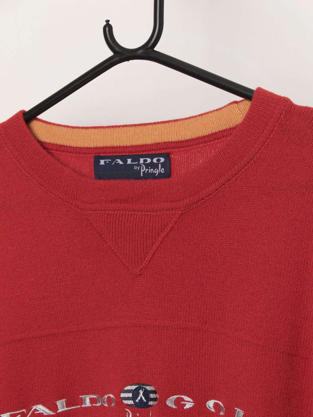 Vintage Faldo by Pringle red golf jumper, lambswool - L - Image 2