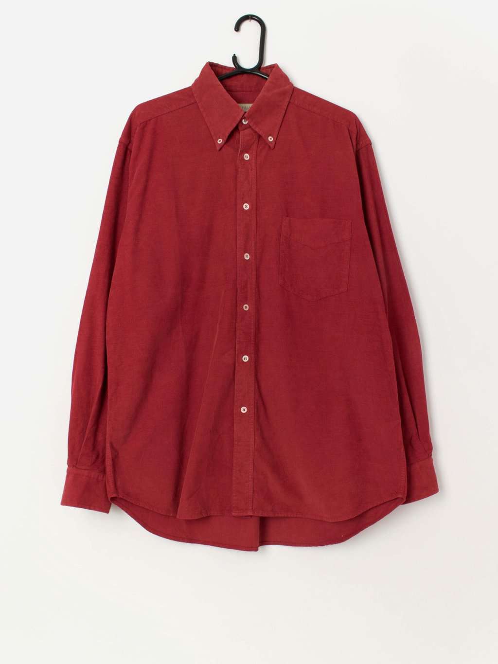 Vintage red corduroy shirt with button down collar - M/L