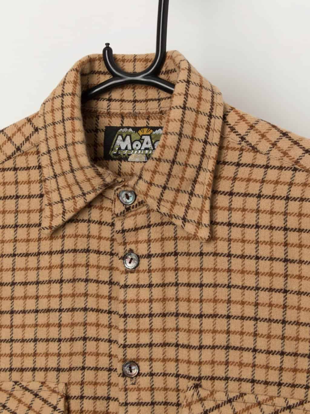 Vintage 1970s wool plaid shirt by MoAc Exclusive - Medium - Image 2