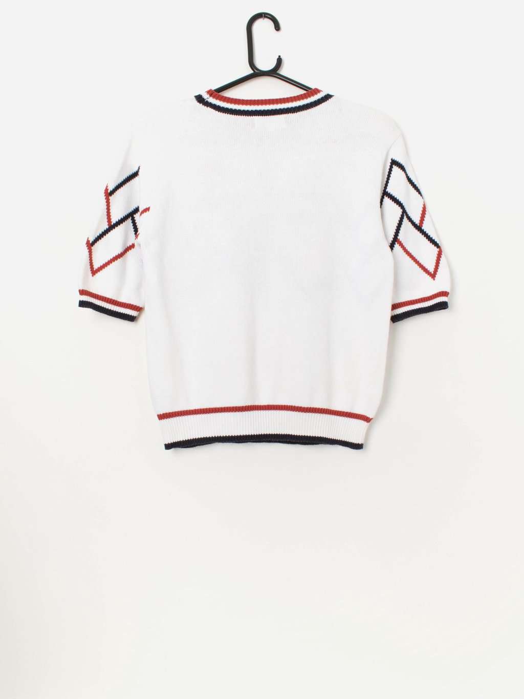 Vintage cotton short sleeve jumper with floral pattern - Medium - Image 3