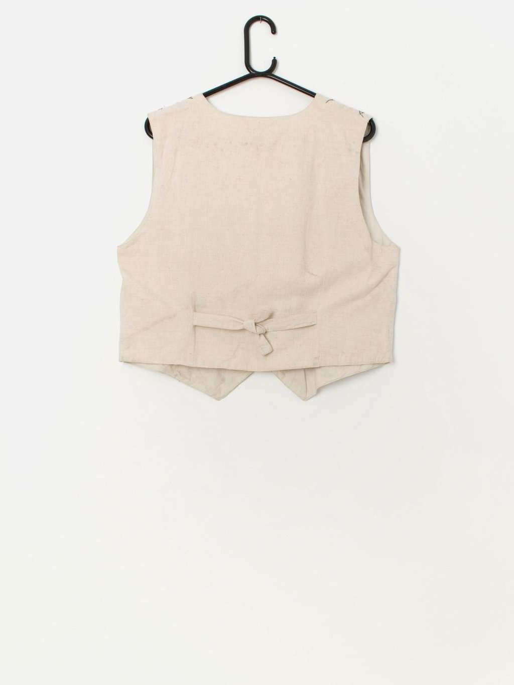 Vintage pretty embroidered waistcoat with cute buttons - Medium / Large - Image 3