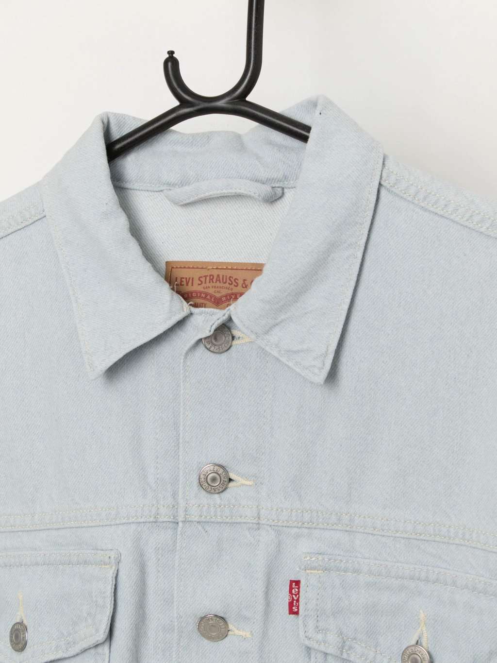 Women's Levis cropped trucker jacket in pale blue - Medium - Image 2