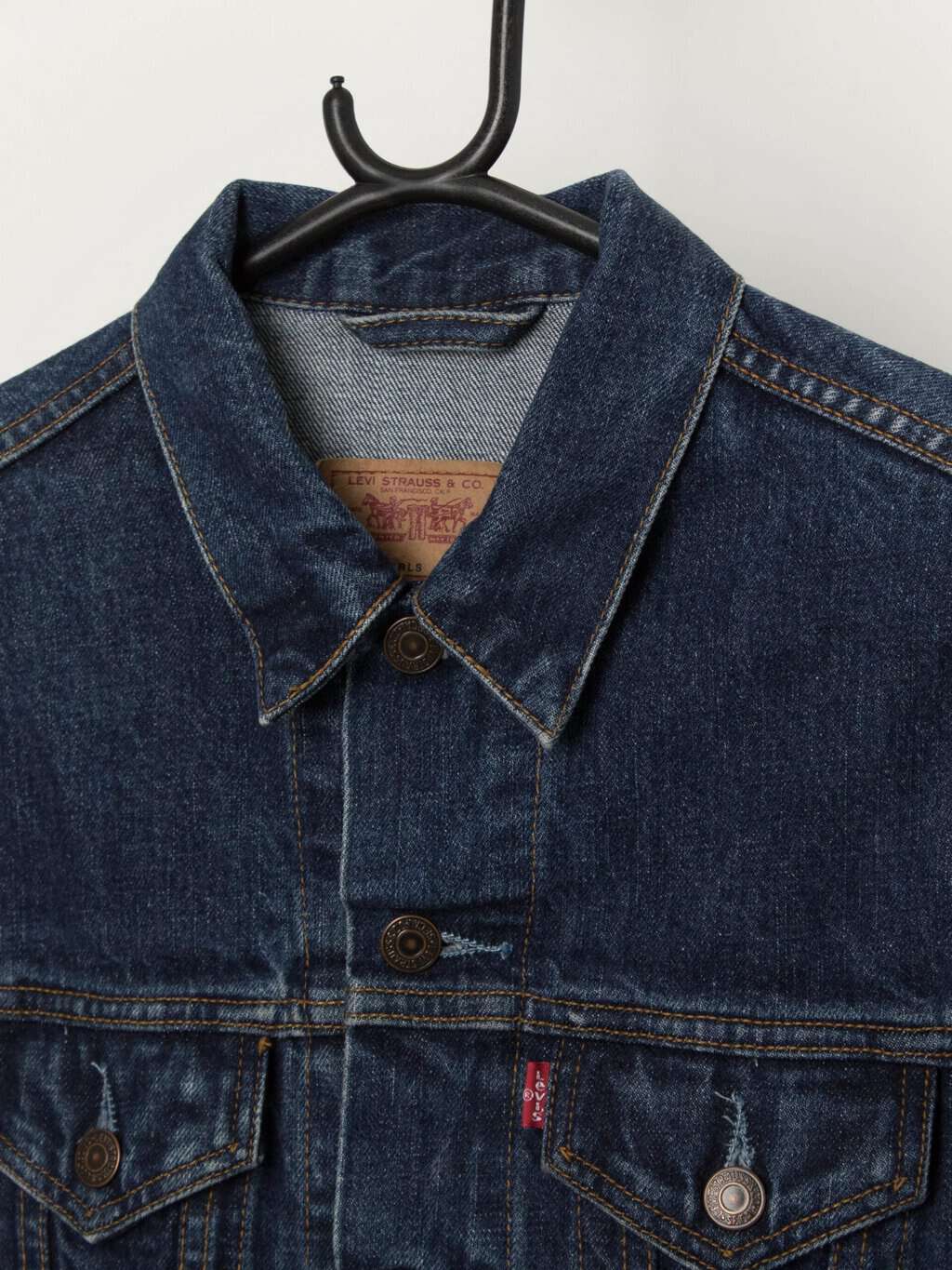 90s vintage Levis for girls denim jacket in dark blue - XS / Small - Image 2