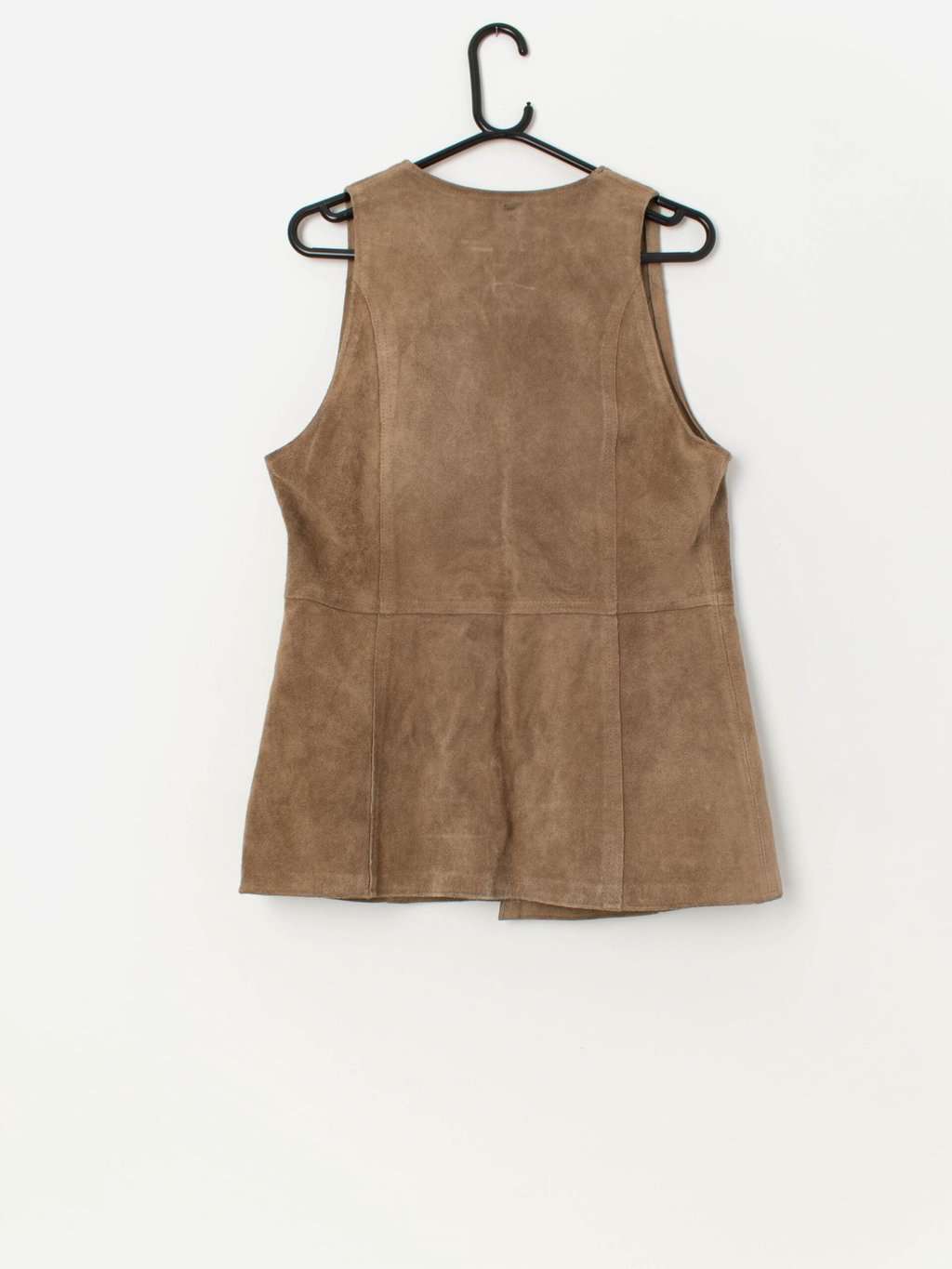 70s vintage suede waistcoat in beige with gold hardware - Medium - Image 3