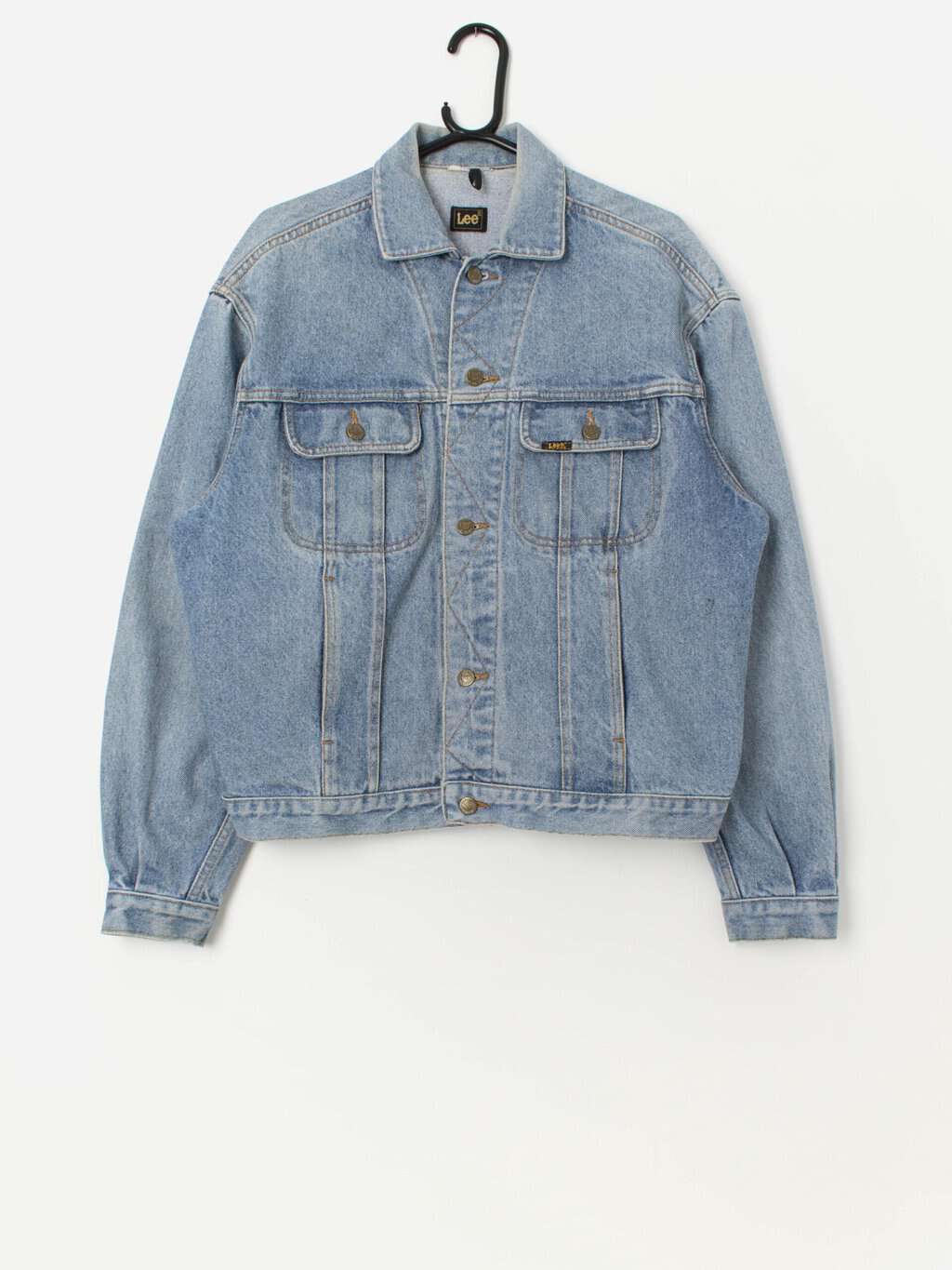 90s vintage customised Lee denim jacket with horseshoe graphic - Large - Image 2