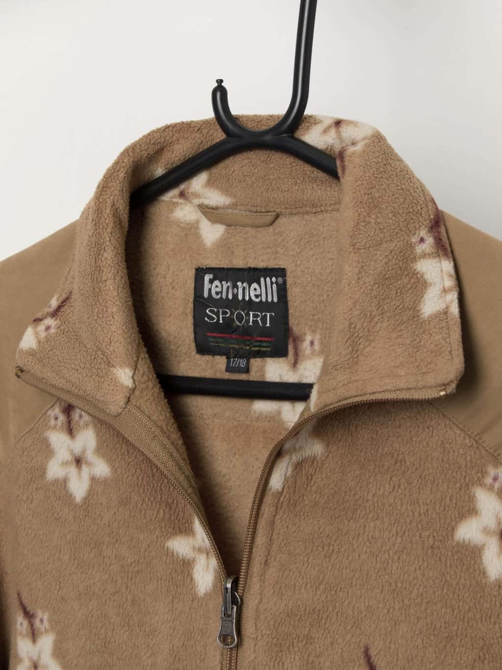 Vintage long floral fleece jacket in brown and white - Medium / Large - Image 2