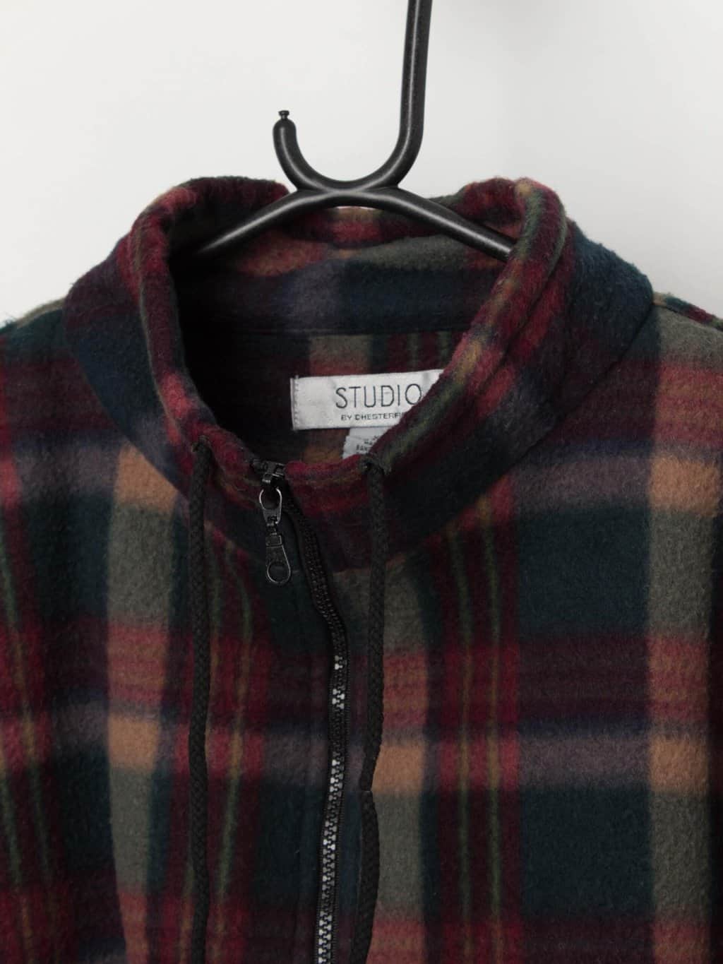 Vintage men's plaid thick fleece jacket - XL - Image 2