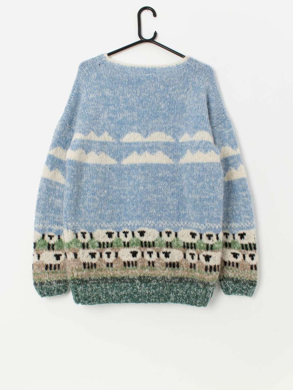 Pachamama handknitted jumper with sheep and cloud design - Medium / Large - Image 3