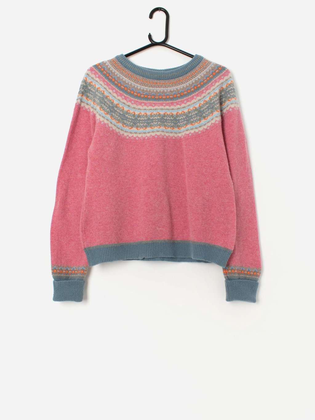 Eribé Alpine Fair Isle pink wool sweater - Medium