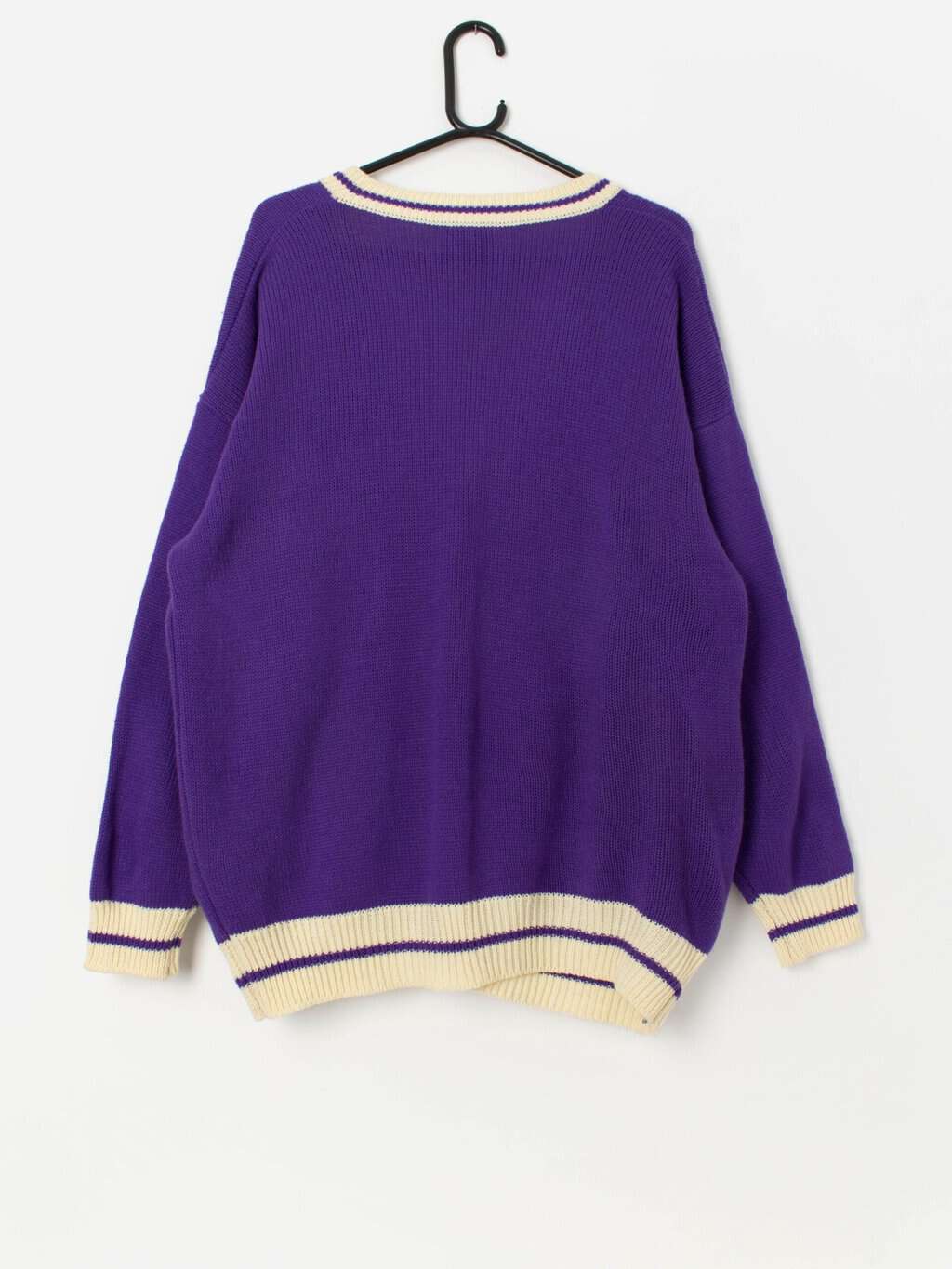 Vintage Cin Cin oversized purple cardigan with racing theme appliqué - Medium / Large - Image 3