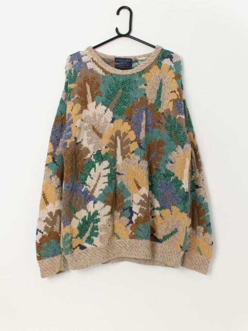 Vintage Northern Isles cotton handknitted jumper - Large