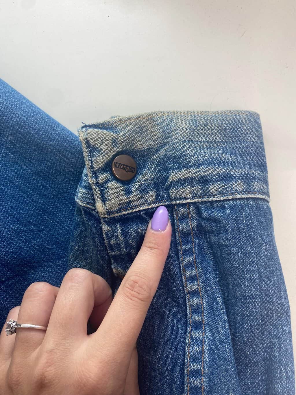 Vintage 70s Wrangler denim jacket, slim fit - Medium - Image 7