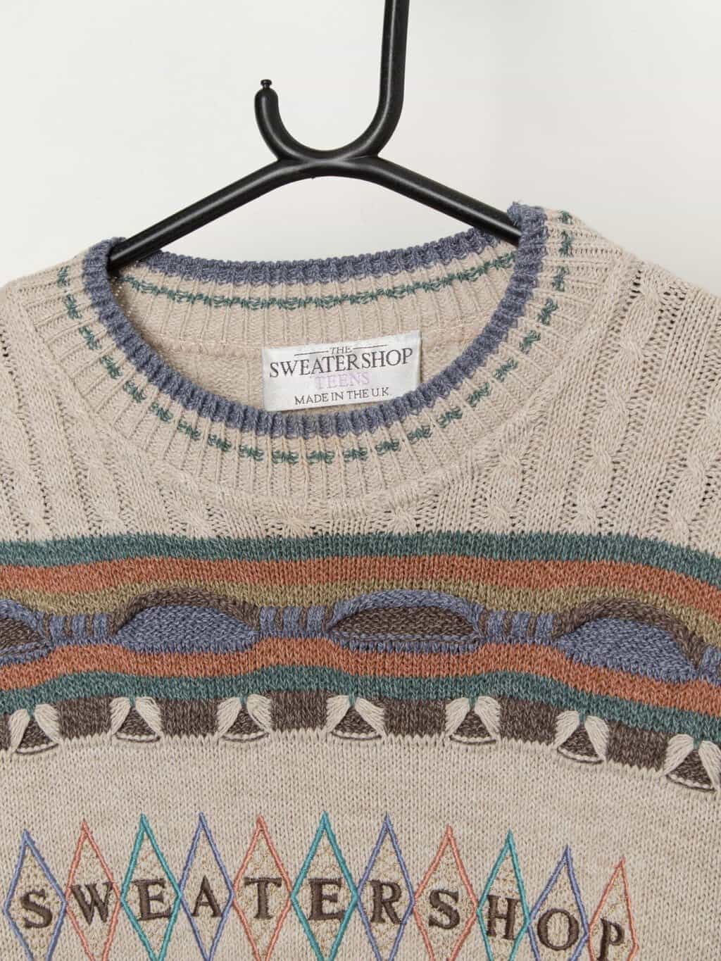 90s vintage The Sweater Shop Teens jumper, made in the UK - Medium - Image 2
