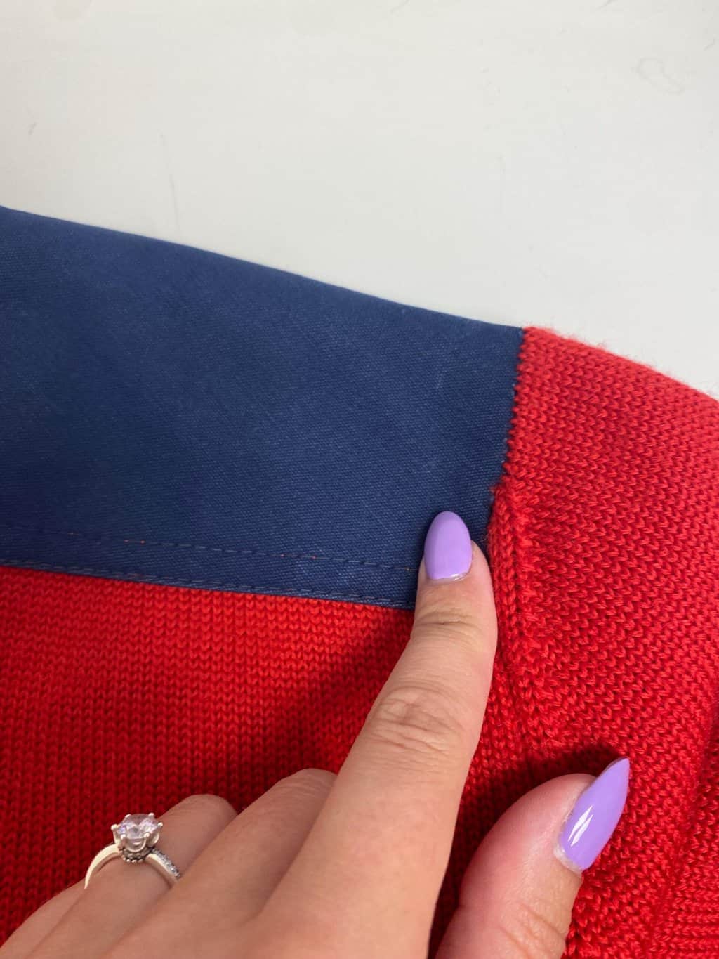 Rare 80s vintage Fila wool ski sweater in red and navy - Large / XL - Image 5