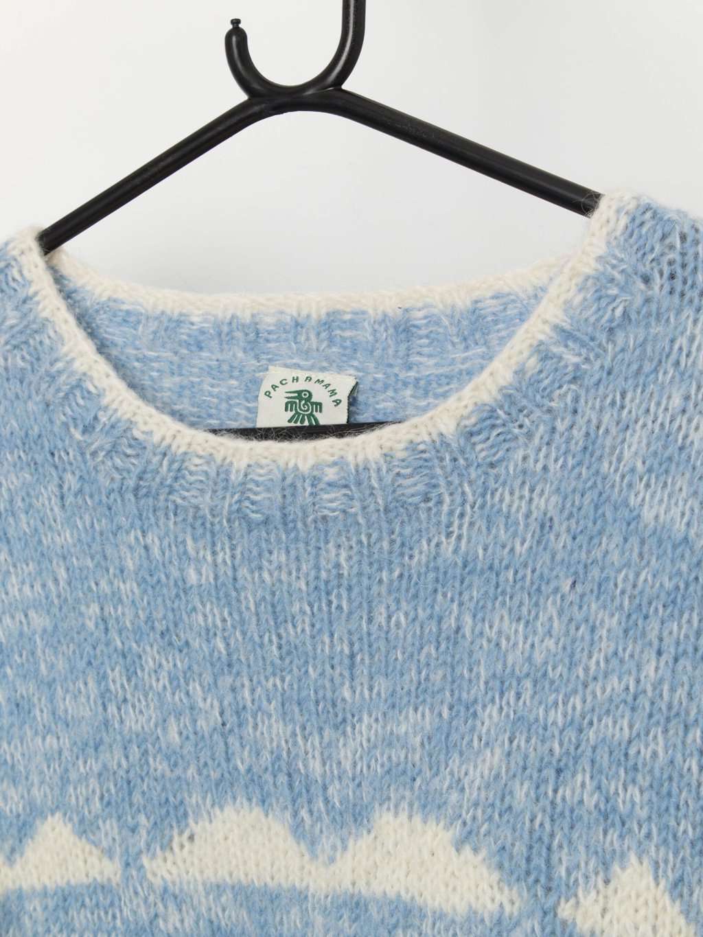 Pachamama handknitted jumper with sheep and cloud design - Medium / Large - Image 2