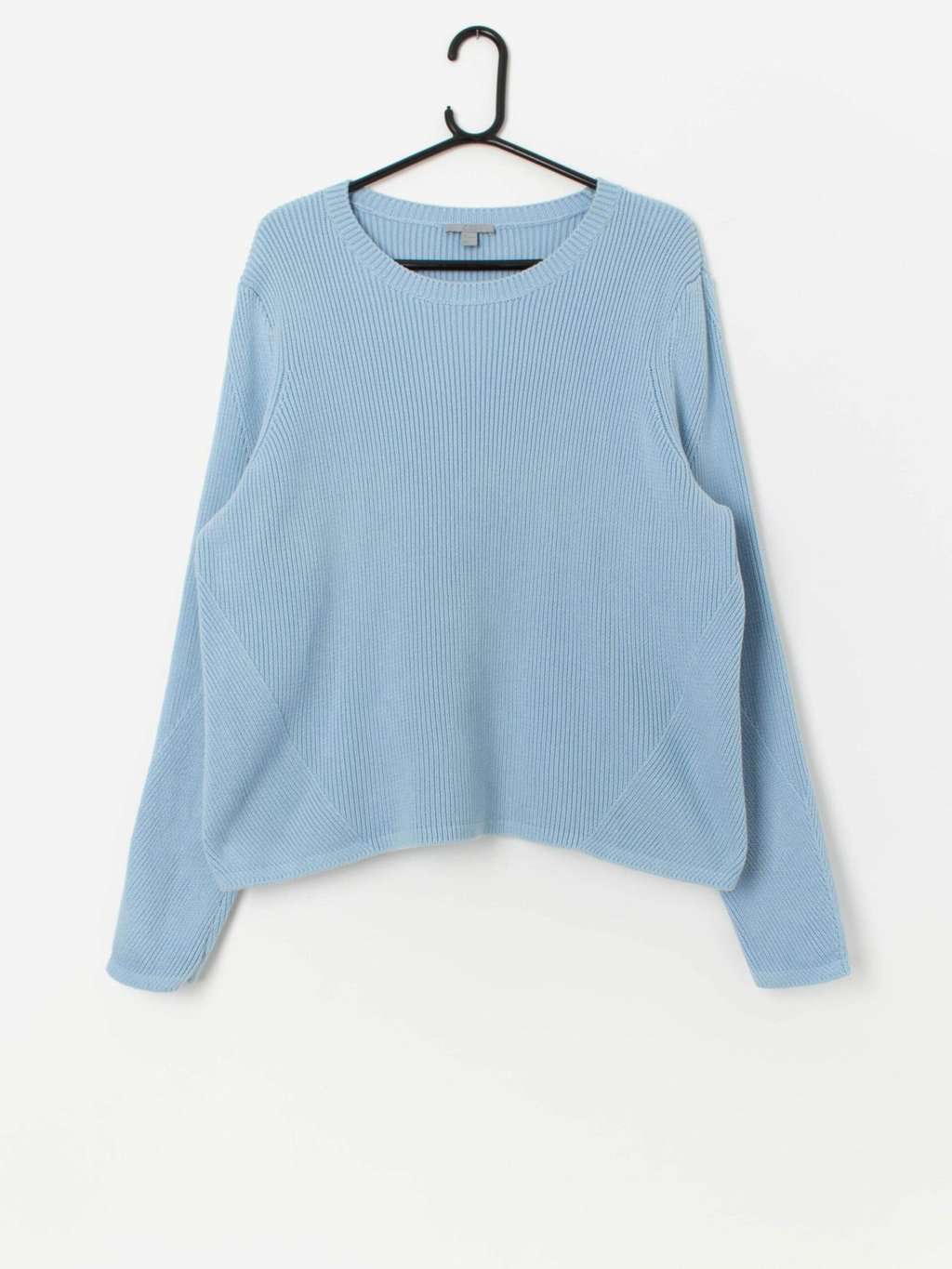 Cos blue cotton sweater with twisted sleeves - M / L